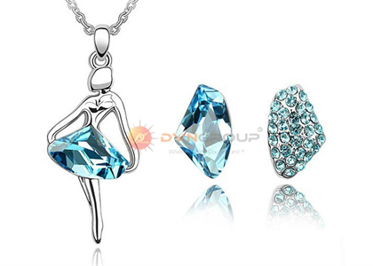 Rhodium Plated | Gemstone Pendant Sets